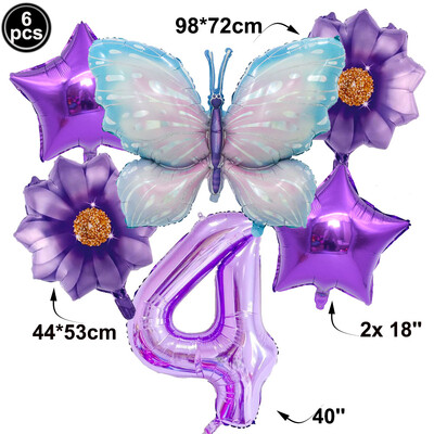 Drugelio balionų rinkinys 32 colių numerio balionas rožinis mėlynas saulėgrąžų kūdikių dušo reikmenys helio balionas gimtadienio vakarėlio vestuvių dekoras