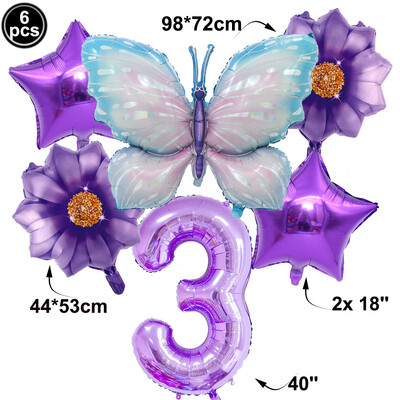 Drugelio balionų rinkinys 32 colių numerio balionas rožinis mėlynas saulėgrąžų kūdikių dušo reikmenys helio balionas gimtadienio vakarėlio vestuvių dekoras