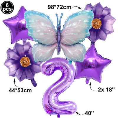 Drugelio balionų rinkinys 32 colių numerio balionas rožinis mėlynas saulėgrąžų kūdikių dušo reikmenys helio balionas gimtadienio vakarėlio vestuvių dekoras