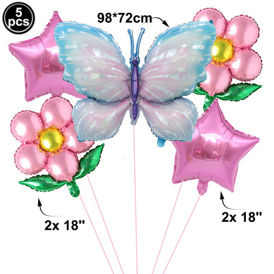 Drugelio balionų rinkinys 32 colių numerio balionas rožinis mėlynas saulėgrąžų kūdikių dušo reikmenys helio balionas gimtadienio vakarėlio vestuvių dekoras