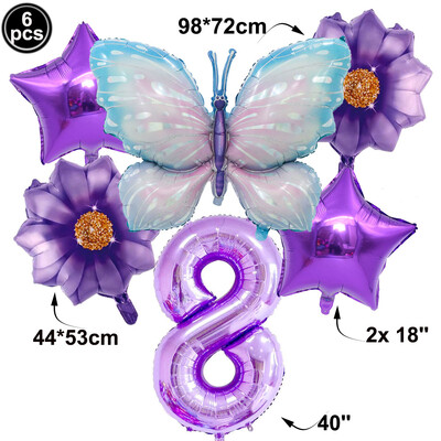 Drugelio balionų rinkinys 32 colių numerio balionas rožinis mėlynas saulėgrąžų kūdikių dušo reikmenys helio balionas gimtadienio vakarėlio vestuvių dekoras