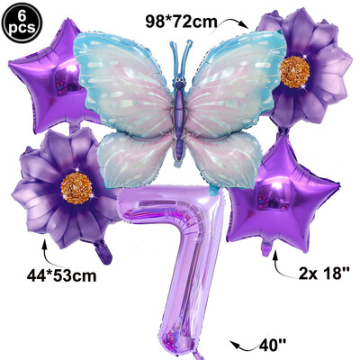 Drugelio balionų rinkinys 32 colių numerio balionas rožinis mėlynas saulėgrąžų kūdikių dušo reikmenys helio balionas gimtadienio vakarėlio vestuvių dekoras