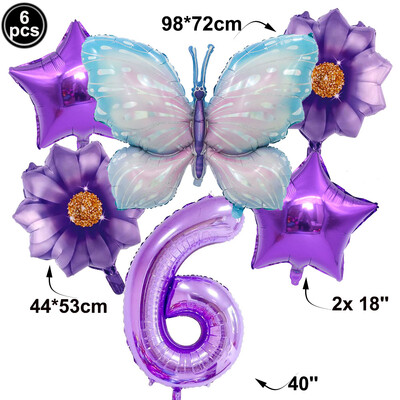 Drugelio balionų rinkinys 32 colių numerio balionas rožinis mėlynas saulėgrąžų kūdikių dušo reikmenys helio balionas gimtadienio vakarėlio vestuvių dekoras