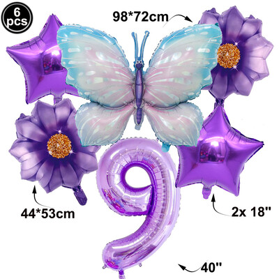 Drugelio balionų rinkinys 32 colių numerio balionas rožinis mėlynas saulėgrąžų kūdikių dušo reikmenys helio balionas gimtadienio vakarėlio vestuvių dekoras