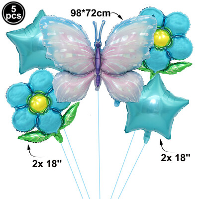 Drugelio balionų rinkinys 32 colių numerio balionas rožinis mėlynas saulėgrąžų kūdikių dušo reikmenys helio balionas gimtadienio vakarėlio vestuvių dekoras