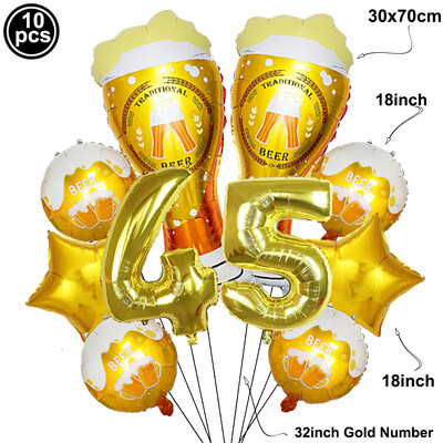30-ojo gimtadienio papuošalai vyrams Moterims 30 metų jubiliejaus dekoras 40-ojo gimtadienio vakarėlio alaus puodelio balionas 32 colių aukso numerio balionas