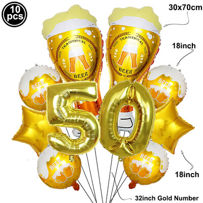 30-ojo gimtadienio papuošalai vyrams Moterims 30 metų jubiliejaus dekoras 40-ojo gimtadienio vakarėlio alaus puodelio balionas 32 colių aukso numerio balionas