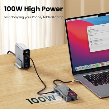 USB C Hub 8 σε 1 Type C 3.1 To HDMI-4K Adapter 5GB RJ45 SD/TF Card Reader HUB USB 3.0 100W PD Fast Charge for MacBook Laptop