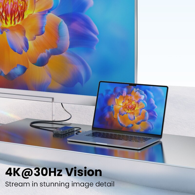 USB C centrmezgls 8 vienā C tips 3.1 uz HDMI-4K adapteri 5 GB RJ45 SD/TF karšu lasītāja centrmezgls USB 3.0 100 W PD ātrā uzlāde MacBook klēpjdatoram