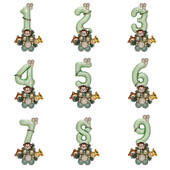Set de 31 de baloane cu numere verzi Jungle Safari Kit de baloane cu animale pentru copii 1 2 3 ani Decor petrecere de aniversare Balon verde avocado