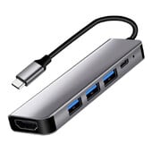 „Thunderbolt 3“ adapteris USB tipo C šakotuvas Su HDMI suderinamas 4K palaikymas „Samsung Dex“ režimo USB-C dokas su PD, skirtas „MacBook Pro“ / „Air 2021“