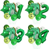 Dinozaurų vakarėlio balionai 1 2 3 metų dinozaurų gimtadienio vakarėlio numerio balionai berniukų vaikams laukinių gyvūnų kūdikių vakarėlio dekoracijos