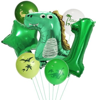 Dinosaur Party Balloons 1 2 3 Years Dinosaur Birthday Party Number Balloons Boy Kids Wild Animal Baby Shower Party Decorations