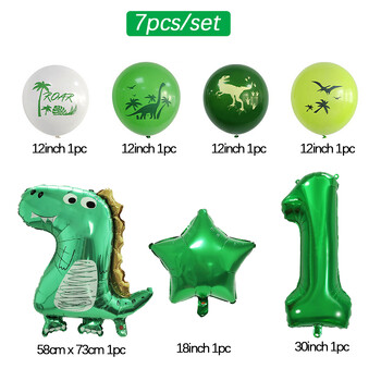 Dinosaur Party Balloons 1 2 3 Years Dinosaur Birthday Party Number Balloons Boy Kids Wild Animal Baby Shower Party Decorations