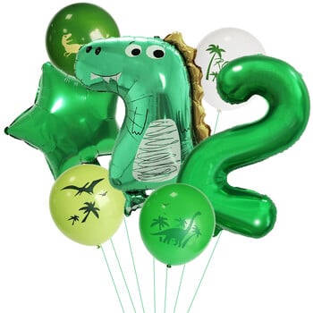 Dinosaur Party Balloons 1 2 3 Years Dinosaur Birthday Party Number Balloons Boy Kids Wild Animal Baby Shower Party Decorations