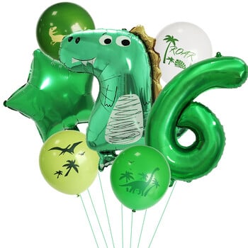 Dinosaur Party Balloons 1 2 3 Years Dinosaur Birthday Party Number Balloons Boy Kids Wild Animal Baby Shower Party Decorations