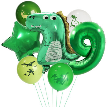 Dinosaur Party Balloons 1 2 3 Years Dinosaur Birthday Party Number Balloons Boy Kids Wild Animal Baby Shower Party Decorations