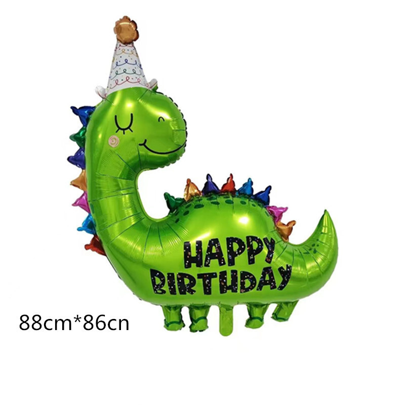 Dinozaur drăguț, 32 inch, frunze digitale din aluminiu, set de baloane din film din aluminiu, tematică din dinozaur jurasic, balon verde, rechizite pentru petrecerea de naștere