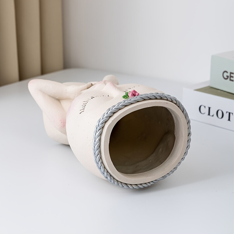 1db Arc virágcserép, Lány ültető, Figura Szobor Dísz, Dekor, Ajándék Neki Nagy ültető Bonsai cserepek lyuk Növényápolás