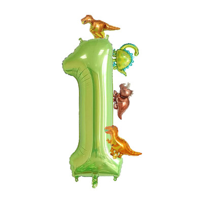 6 vnt dinozaurų balionų rinkinys 40 colių didelis aliuminio folijos balionas su mielu mini dinozaurų balionu gimtadienio vakarėliui papuošti