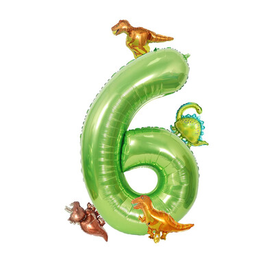 6 vnt dinozaurų balionų rinkinys 40 colių didelis aliuminio folijos balionas su mielu mini dinozaurų balionu gimtadienio vakarėliui papuošti