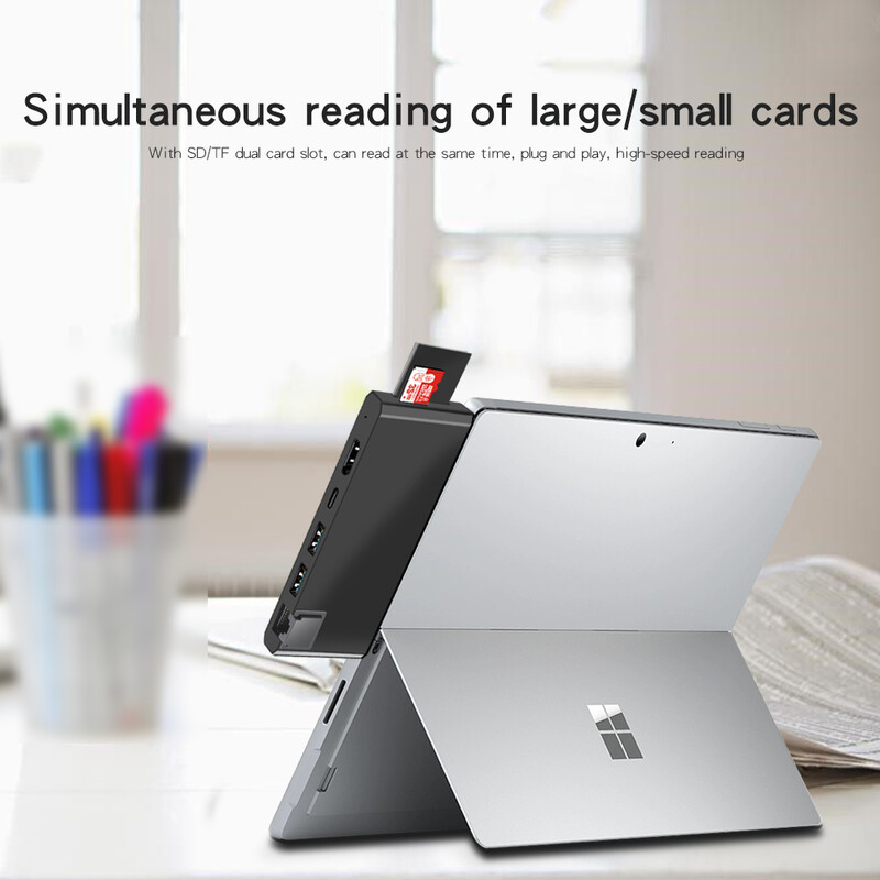 KARTOMAN USB 3.0 HUB 4K HDMI kompatibilný Gigabit Ethernet Type-C adaptér TF/SD pre dokovacie stanice pre notebooky Microsoft Surface Pro 7