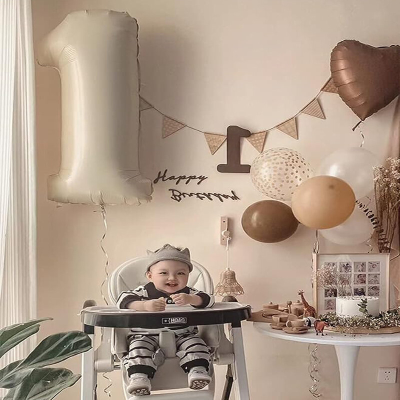 20db Jungle Animal Theme Party Zsálya zöld léggömb karamell szám 0-9 fólia lufi Boldog születésnapi parti babazuhany dekoráció