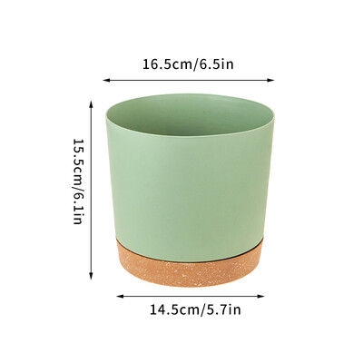 Augalų vazonas Apvalus didelis vazonas plastikinis kambarinis augalas Sultingas vazonas su drenažo bonsai vazonais su padėklu namų dekoravimui