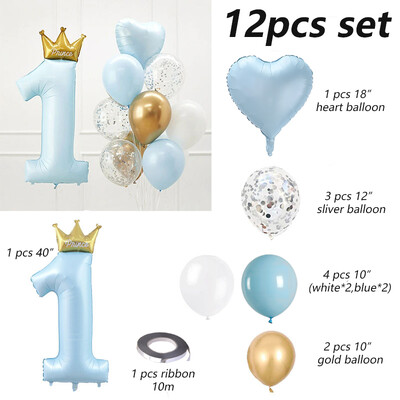 40-palcové fóliové balóny s korunou princa, dekorácie na 1. narodeninovú oslavu pre deti, chlapcov a dievčatá, prvé výročie, Globos Supplies