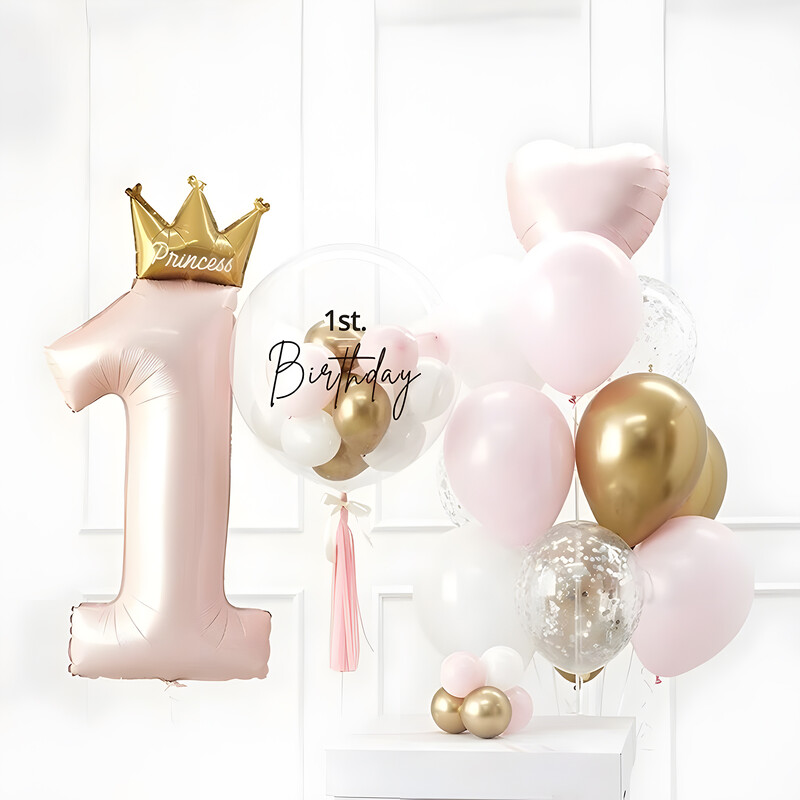 40-palcové fóliové balóny s korunou princa, dekorácie na 1. narodeninovú oslavu pre deti, chlapcov a dievčatá, prvé výročie, Globos Supplies