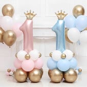 Narodeninové latexové balóny Ružová modrá Koruna Číslo Darčeky Hračky Párty Dekorácie Detská sprcha Globos Doplnky