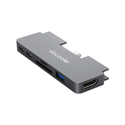 docooler 7-in-1 Type-C hub USB3.0 Audio HD porttal TF SD kártyanyílások Kompatibilis iPad Pro Type-C Phone Tablet Laptoppal