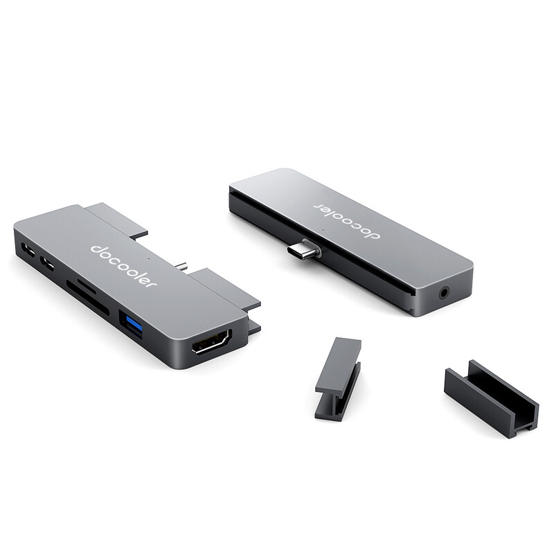 docooler 7-in-1 Type-C hub USB3.0 Audio HD porttal TF SD kártyanyílások Kompatibilis iPad Pro Type-C Phone Tablet Laptoppal