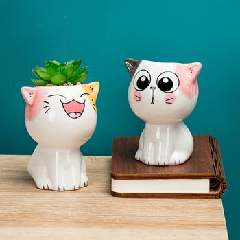 Creative Mini Cartoon Cat Cute Flower Pot Plant Pot Ceramic Succulent Potted DIY Παιδικά παιχνίδια Science Education School Δώρο