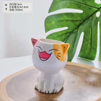 Kreatívny mini kreslený mačiatko roztomilý kvetináč kvetináč keramický sukulentný kvetináč DIY detské hračky vedecké vzdelávanie školský darček