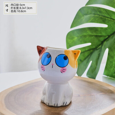 Kreatívny mini kreslený mačiatko roztomilý kvetináč kvetináč keramický sukulentný kvetináč DIY detské hračky vedecké vzdelávanie školský darček