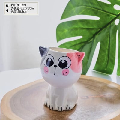 Kreatívny mini kreslený mačiatko roztomilý kvetináč kvetináč keramický sukulentný kvetináč DIY detské hračky vedecké vzdelávanie školský darček