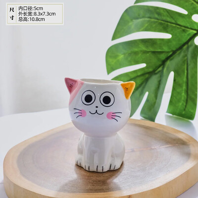 Kreatívny mini kreslený mačiatko roztomilý kvetináč kvetináč keramický sukulentný kvetináč DIY detské hračky vedecké vzdelávanie školský darček
