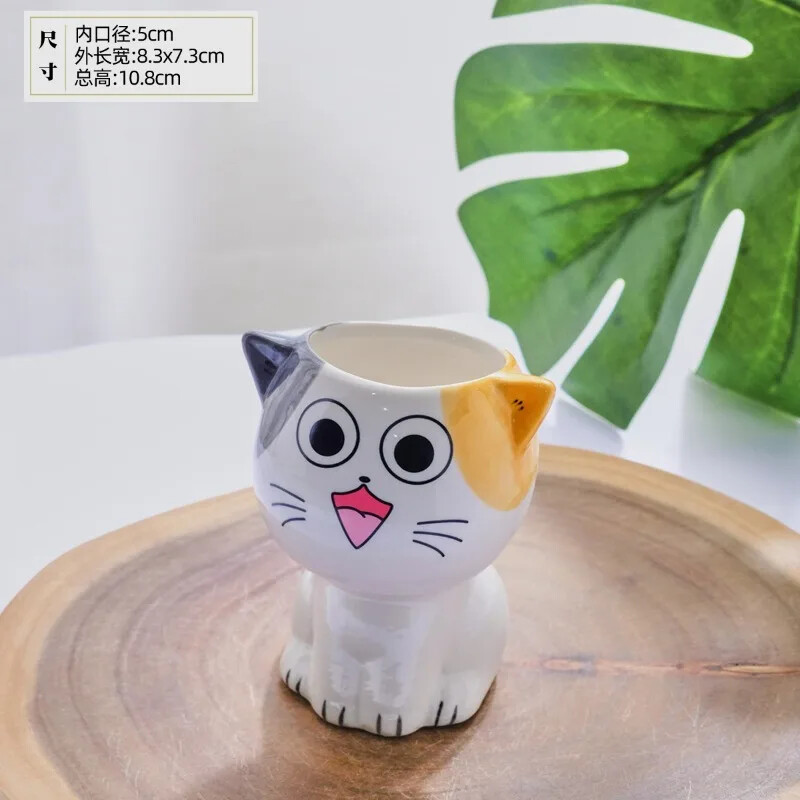 Kreatívny mini kreslený mačiatko roztomilý kvetináč kvetináč keramický sukulentný kvetináč DIY detské hračky vedecké vzdelávanie školský darček