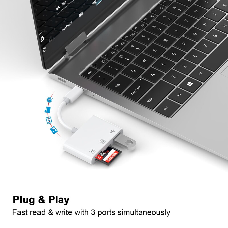 C típusú adapter USB C-SD TF memóriakártya-olvasó OTG író kompatibilis iPhone 15 Pro Max iPad MacBook Pro Air USBC konverterrel