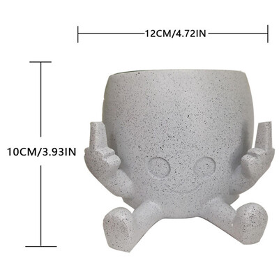 Lovely Swing Face Face Planter Pot Egyedi falra akasztható fejű kreatív gyanta edény Aranyos zamatos növény zsineggel lakberendezési használatra