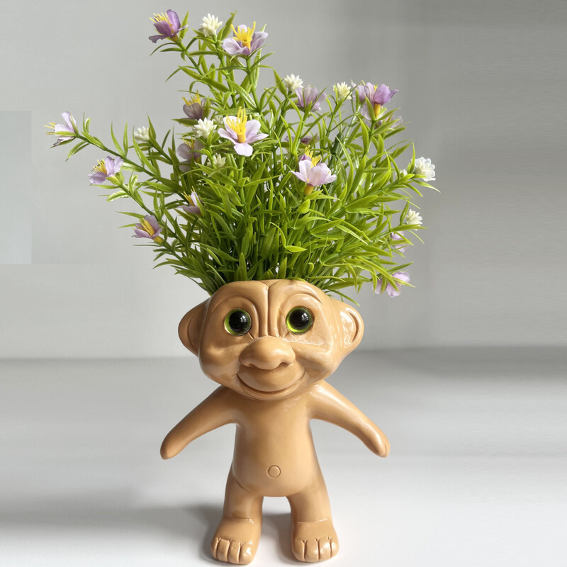 Ghiveci de flori pitici ciudat de Halloween, decorare cu ornamente artizanale din rășină, ghiveci cu plante suculente în ghiveci pentru decor interior/exterior