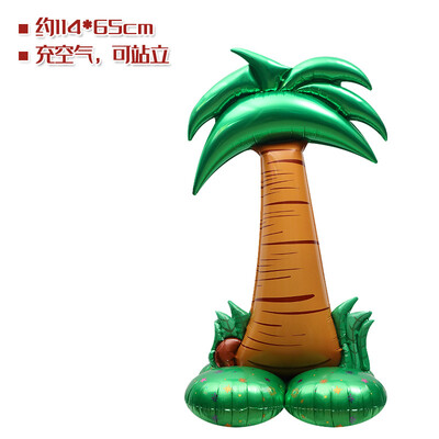 4D stovintis liūtas dinozauras, žirafa folija, balionas džiunglių kokoso medžio balionas, safari gyvūnai, vaikai, su gimtadieniu, dekoro balionas