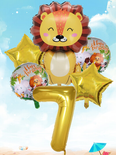6 buc. Baloane din folie cu număr mare de leu auriu Baloane cu heliu animale Decoratiuni pentru petrecerea de aniversare pentru copii Jucării gonflabile pentru copii