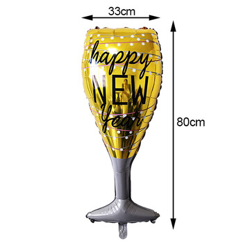 Happy New Year Balloons 2025 New Years Eve Decorations Bottle Champagne Star Camera Balloons 2025 New Years Eve Party Supplies