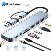 5Gbps USB 3.0 stebulė USB C stebulė USB C prijungimo stotis didelės spartos perdavimo OTG adapterio skirstytuvas C TYPE-C HUB skirtas kompiuteriniam nešiojamam kompiuteriui Macbook