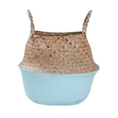 Natūralūs šiaudais austi vazonai Rankų darbo austas laikymo krepšelis Didelės talpos gėlių vazonų konteineris Pastoralinių sodintuvų dekoravimas