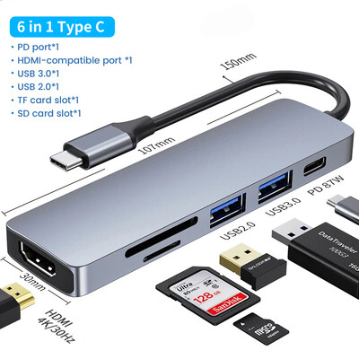 USB C HUB Type-C na RJ45 4K 30Hz HDMI VGA adaptér SD TF USB 3.0 2.0 Docking PD 87W USB C rozbočovač pre MacBook Pro Air