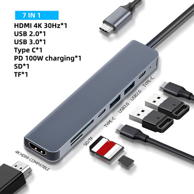 USB C HUB Type-C na RJ45 4K 30Hz HDMI VGA adaptér SD TF USB 3.0 2.0 Docking PD 87W USB C rozbočovač pre MacBook Pro Air