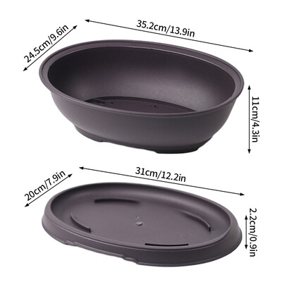 Vanjski vrtni krajolik Bonsai pladanj Kvadratne pravokutne posude za cvijeće Imitacija ljubičaste gline Sukulentne biljke Posude Posude za biljke